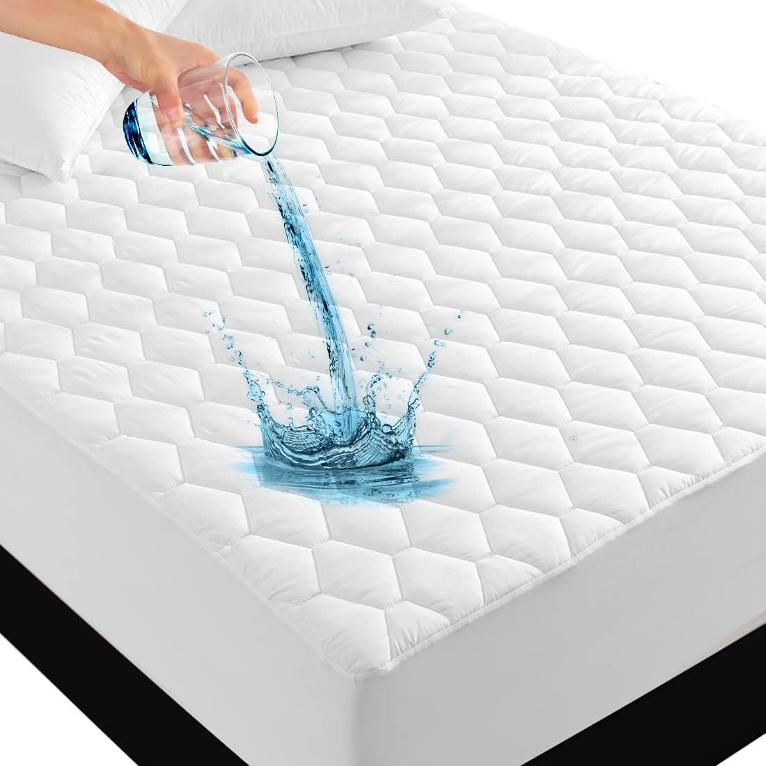 2 Pack Twin Waterproof Mattress Protector Deep Pocket Mattress Cover, Soft Breathable Mattress Pad, Fitted Noiseless Waterproof Bed Cover Stretch to 19"
