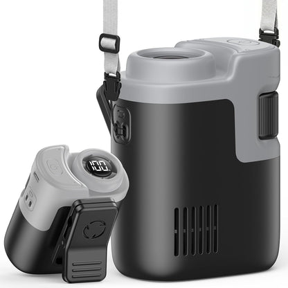 Portable Waist Fan Clip On, Wearable Shirt Fan with Rechargeable Battery, 100-Speed Stepless Speed Control