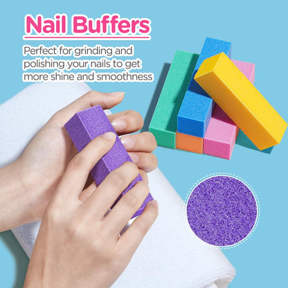 TsMADDTs Nail Files and Buffers, Professional Manicure Tools for Nail Care | Durable Emery, For Natural Or Acrylic Nails, Shaping and Polishing, Salon-Quality, DIY or Pro, 12PCS 100/180 Grit Nail Files