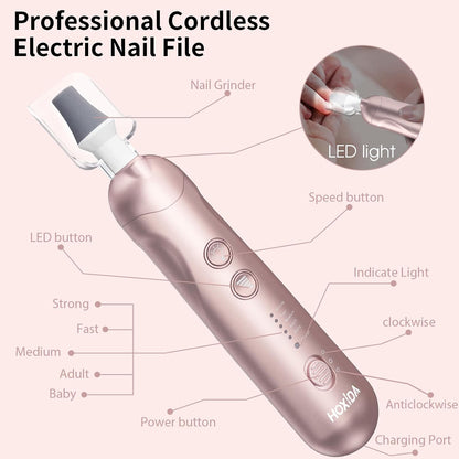 Hoxida Nail Drill Grinder for Senior Thick Toenail Manicure Pedicure Kit