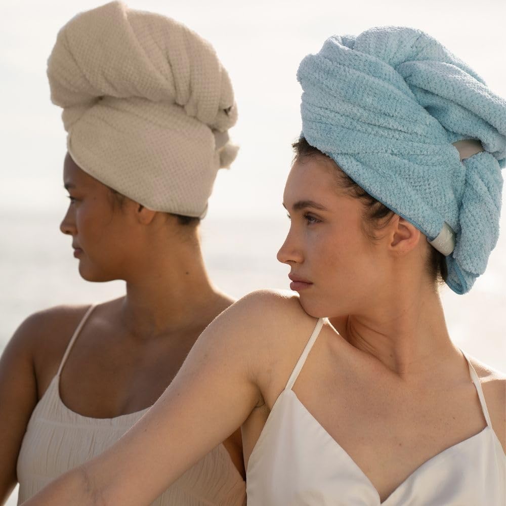 VOLO Hero Hair Towel – Ultra Soft Nanoweave™ Microfiber, Super Absorbent Quick Dry, Reduces Dry Time 50%, Anti-Frizz & Breakage, Secure Snug Strap, Large Wrap for All Hair Types - Luna Gray
