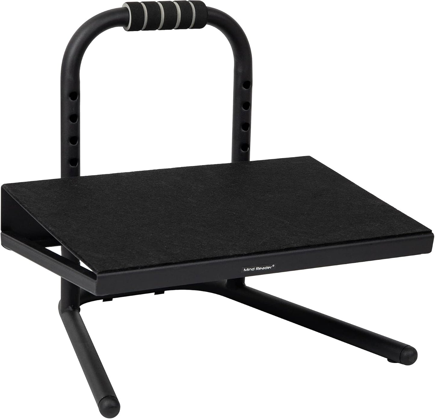 Mind Reader Foot Rest, Under Desk at Work, Ergonomic, Height Adjustable, Office, Plastic, Black