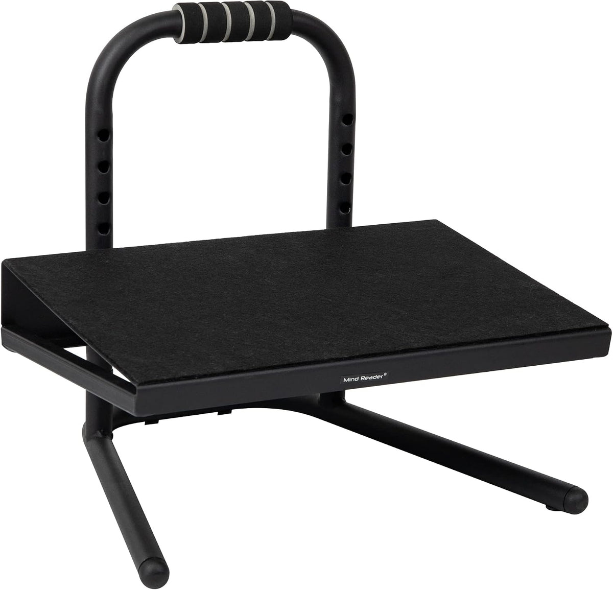 Mind Reader Foot Rest, Under Desk at Work, Ergonomic, Height Adjustable, Office, Plastic, Black