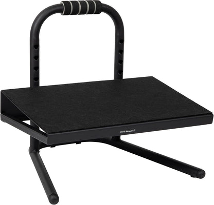 Mind Reader Foot Rest, Under Desk at Work, Ergonomic, Height Adjustable, Office, Plastic, Black