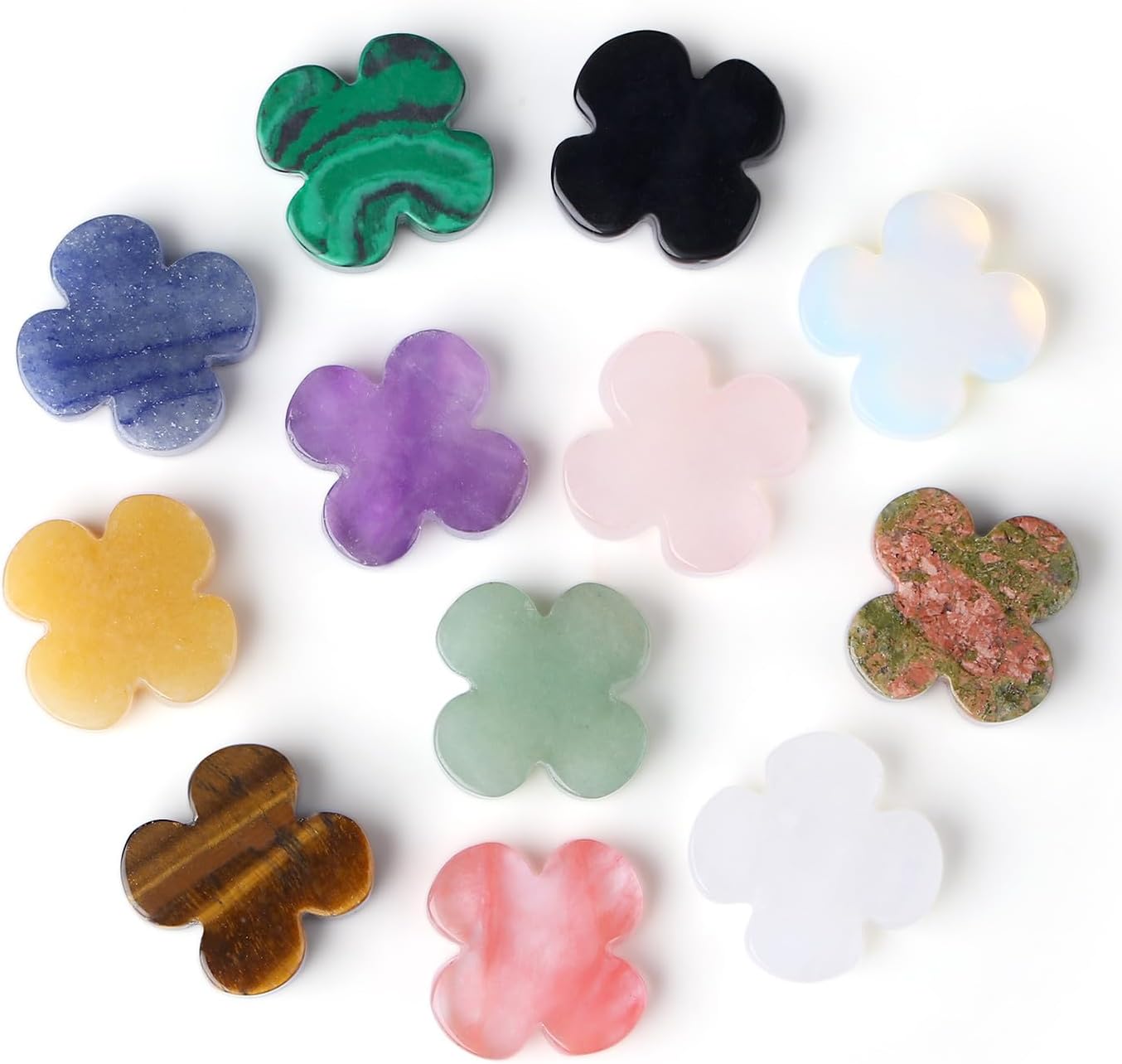 DUQGUHO Worry Stones for Anxiety, Meditation Reiki Relax Thumb Worry Stones, Crystals and Healing Stones Bulk 12PCS, Stress Relief Gifts for Women