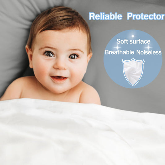 2 Pack Twin Size Premium Waterproof Mattress Protector, Soft Breathable Mattress Pad, Noiseless Waterproof Bed Cover - Stretch to 21" Fitted Deep Pocket Mattress Protection
