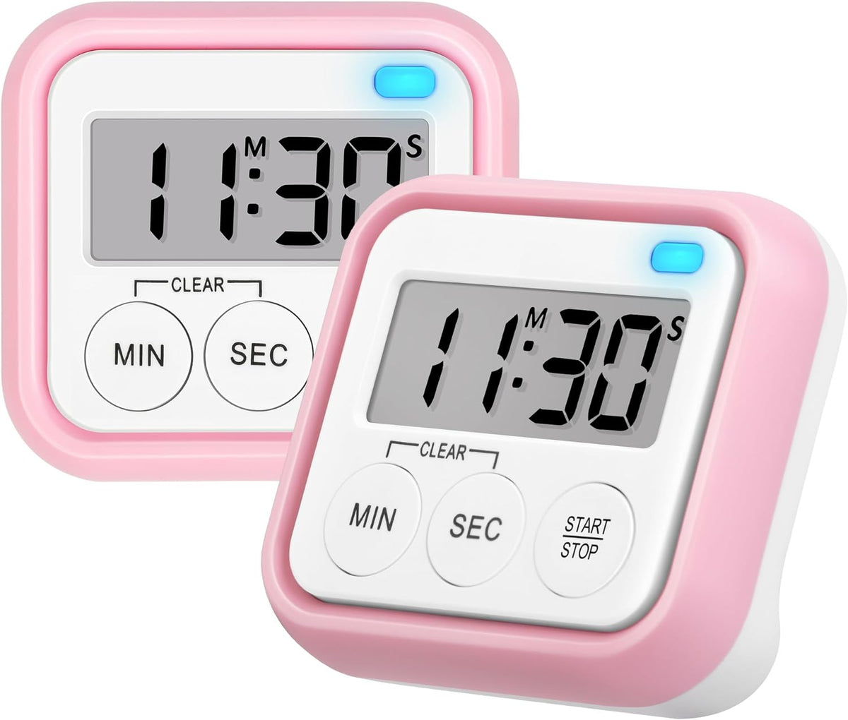 Timer, Kitchen Timers for Cooking Classroom Timer for Kids Teachers Magnetic Digital Timers 2 Pack, Black