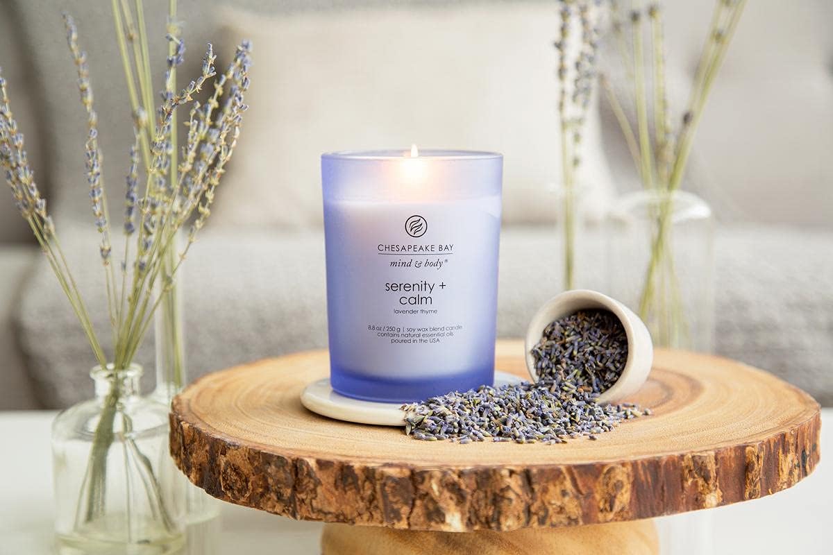 Chesapeake Bay Candle Scented Candle Serenity + Calm (Lavender Thyme) Coffee Table Home Décor