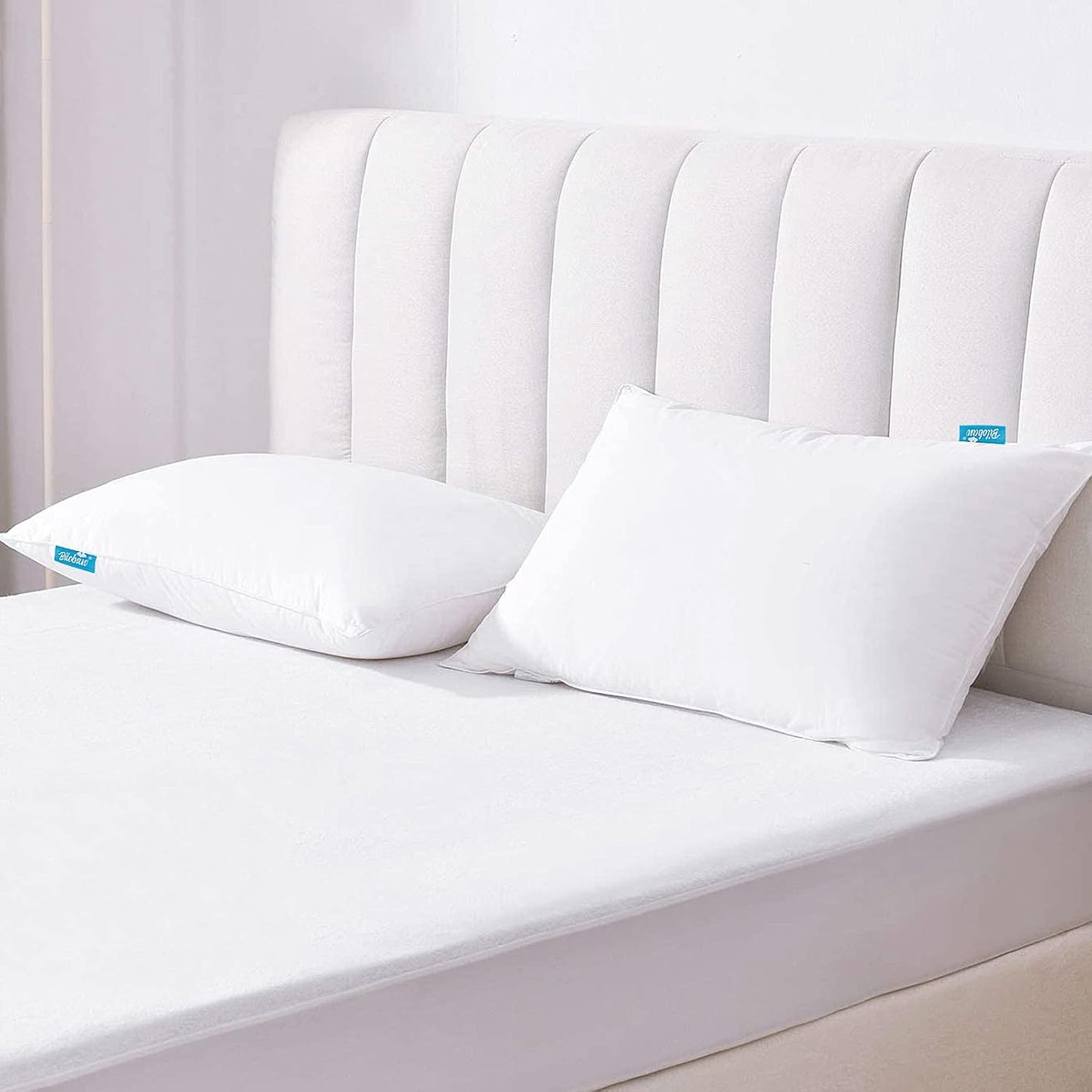 Pillow Protectors Waterproof 2-Pack, Standard Size with Zipper