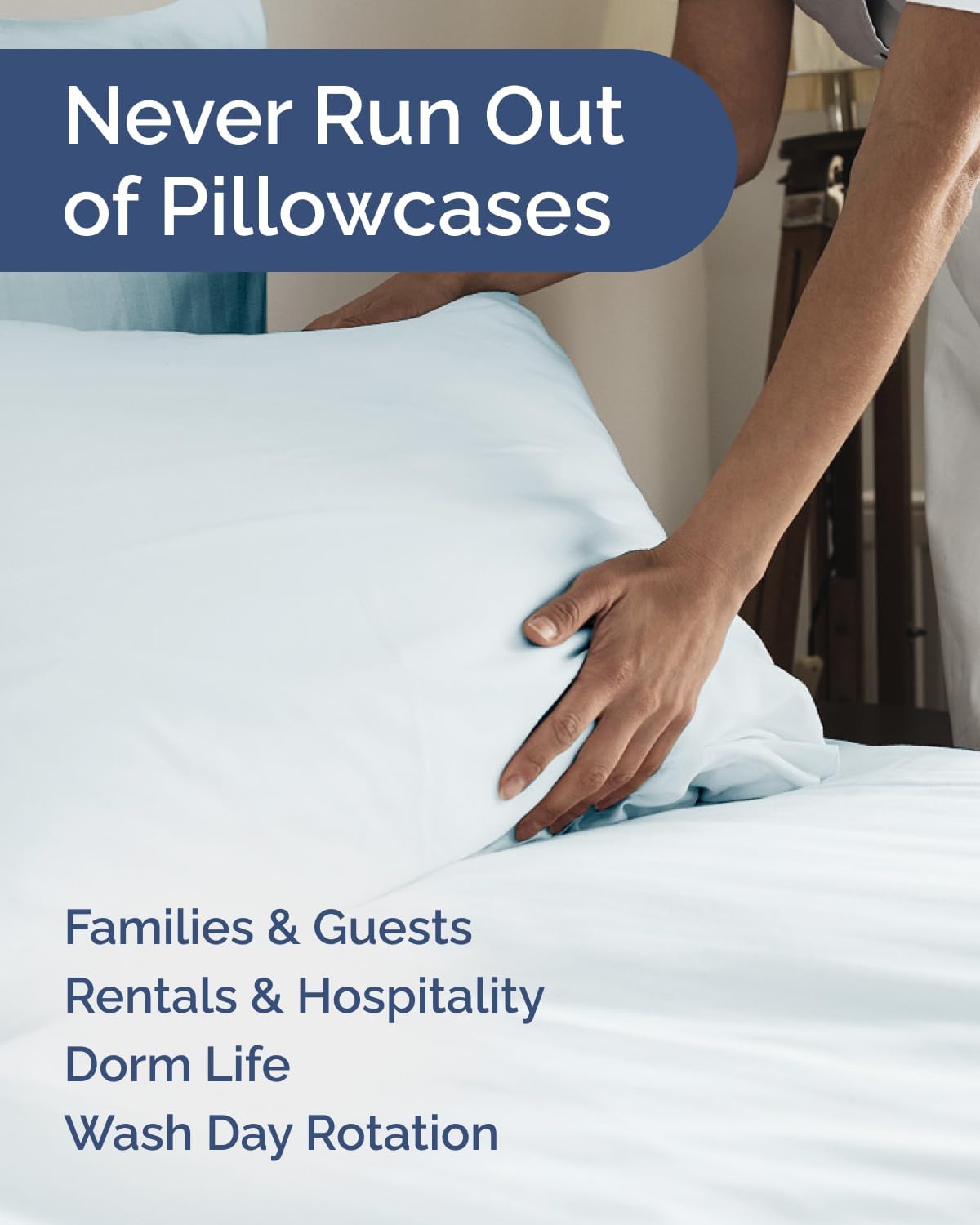 Standard Pillow Cases Set of 10 - Ultra Soft Hotel Quality Pillowcase Covers - Comfy, Cozy & Wrinkle Free - Shrink, Stain and Fade Resistant - Machine Washable Pillow Protectors - 10 Pcs Set - White - Colors B