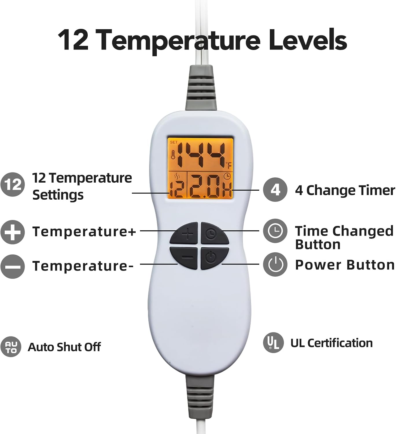 Ambershine 17''x33'' XXXL King Size Heating Pad with 12 Temperature Settings & 4 Auto-Off Countdown Timers, Pain Relief for Back/Neck/Shoulders/Abdomen/Legs(Dark Teal)