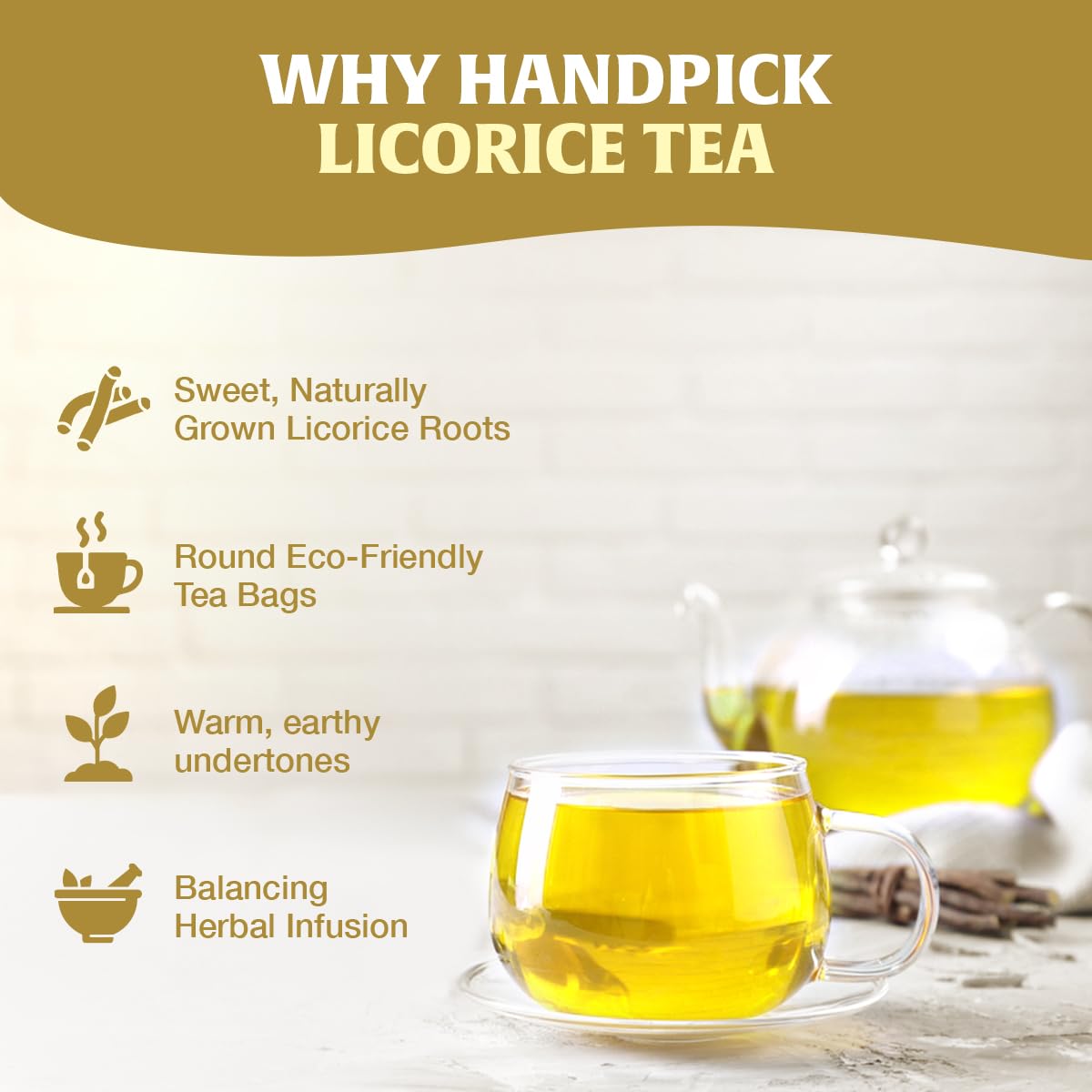 HANDPICK Lemon Balm Tea Bags – 100 Count | 100% Pure & Naturally Dried | Caffeine-Free Herbal Tea with Citrus Flavor & Aroma | Premium Lemon Balm Leaf