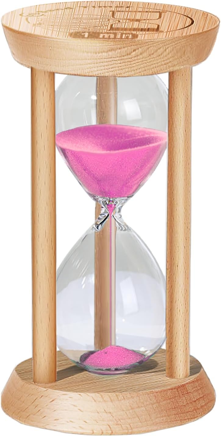2 Minute Wooden Sand Timer,2 Min Hourglass, Small Sand Watch, Reloj De Arena, Hour Glass Sandglass for Home, Office, Decorative, Game, Classroom