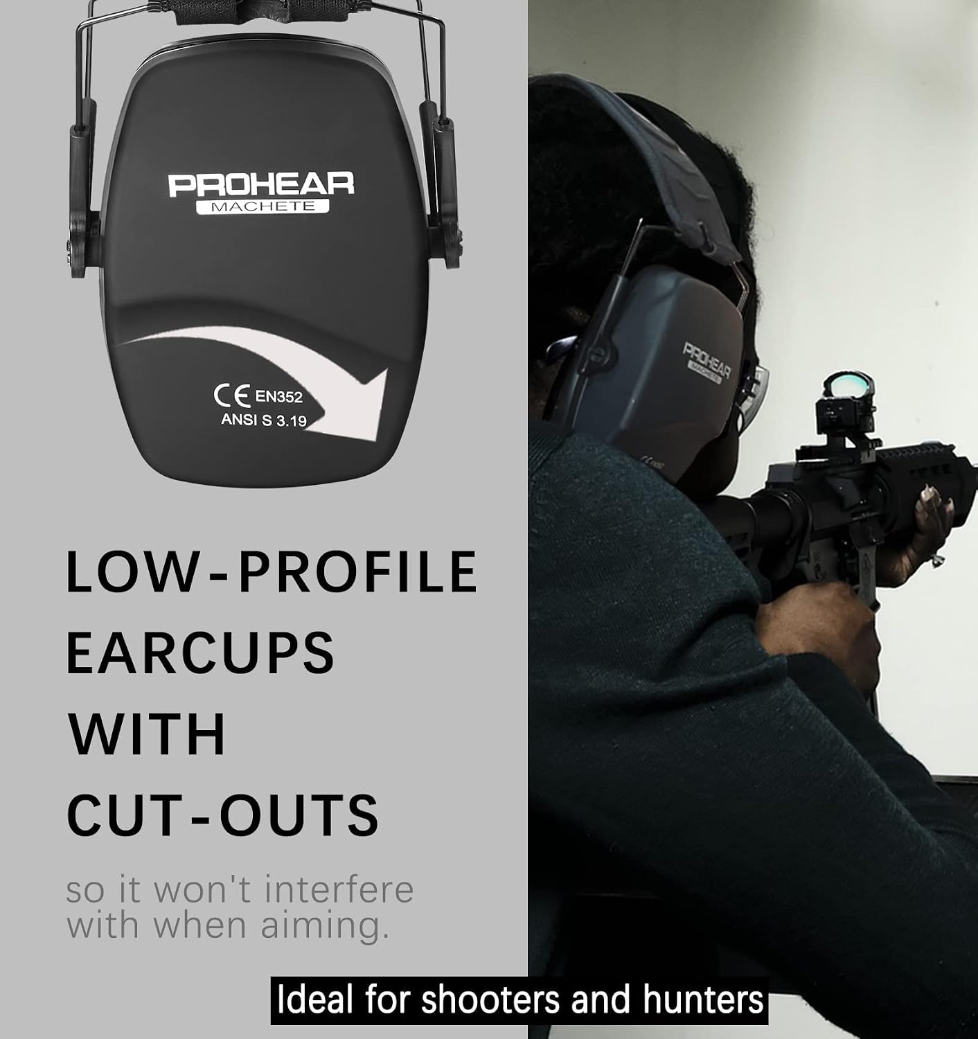 PROHEAR 016 Shooting Ear Protection Earmuffs 2 Pack, NRR 26dB for Gun Range, Hunting -Black and Green