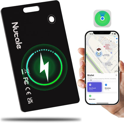 Rechargeable Wallet Tracker Tag Card, Works with Apple Find My