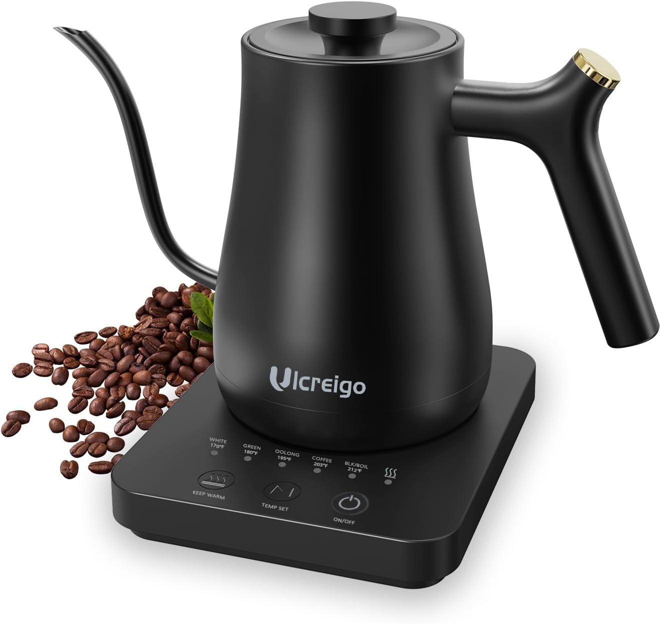 Gooseneck Kettle，0.8L Temperature Control Electric Tea Kettle
