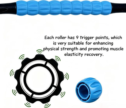 Muscle Roller Stick - A Full-Body Massage Roller that Can Relieve Muscle Soreness, Cramps and Tension After Exercise. It is a Handheld Physical Therapy and Recovery Tool（Black and Purple）