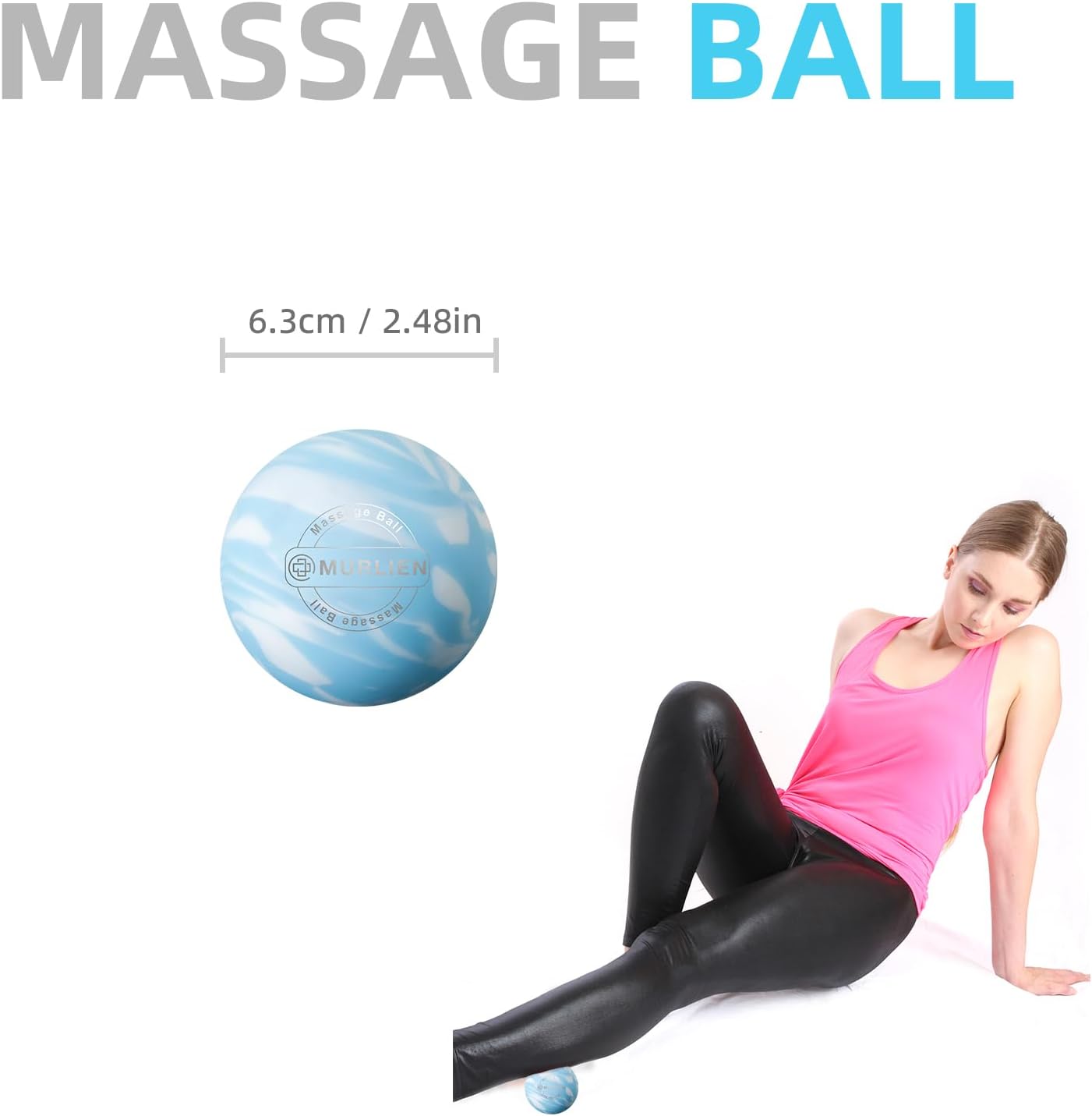 Massage Ball, Lacrosse Ball for Trigger Point Therapy, Deep Tissue, Myofascial Release, Sore Muscle Relief Massager for Neck, Shoulder, Back, Legs, Foot or Muscle Tension - Blue