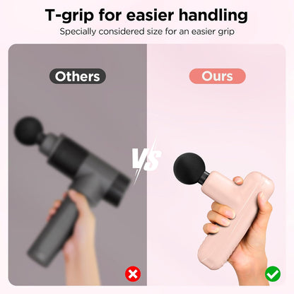Mini Massage Gun, Powerful Handheld Muscle Massager for Muscle Relaxation, Deep Tissue Percussion Small Massage Gun Travel Massager with 4 Massage Heads Silent Brushless Motor, Black
