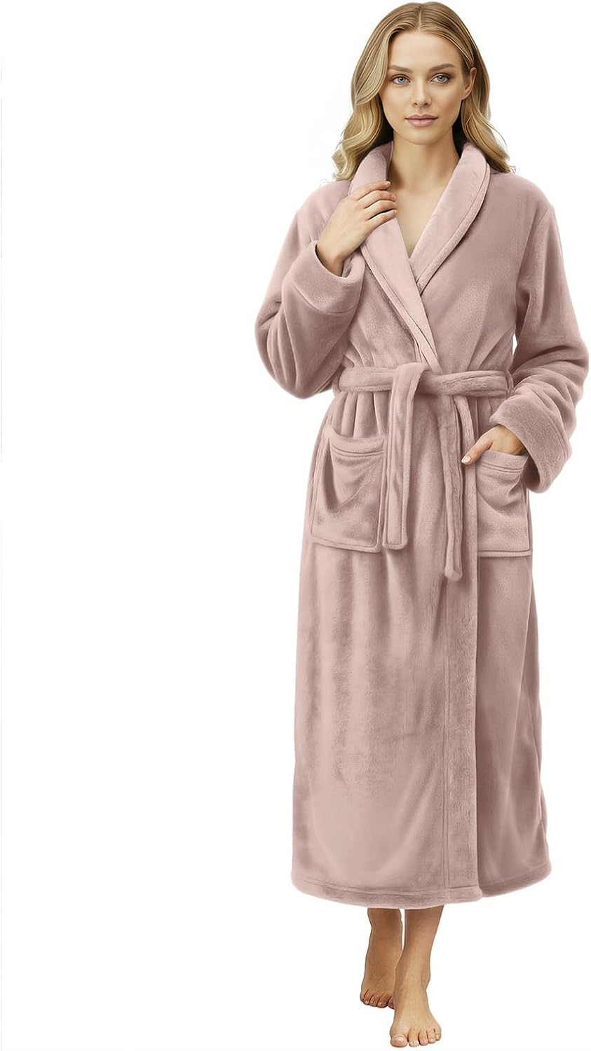 Premium Ultra Soft Robes for Women Plush Fleece Long Bathrobe