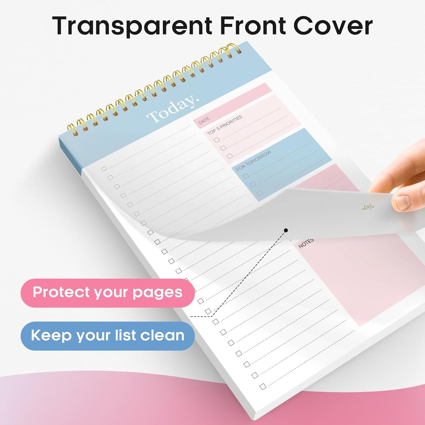 Taja To Do List Notepad - To Do List Notebook for Work with 52 Sheets, 9.8" x 6.5", Undated Daily Planner Perfect for Daily Tasks and Goal Setting, Notepad Suitable for Office, Home & School - Violet Dream