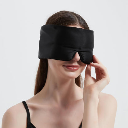 Alaska Bear Sleep Mask Silk Eye Cover with Shaped Pad, Machine Washable | Pressure-free Sleeping, Foam Insert, Upgrade Contour Over Conventional Flat Satin Eye Masks