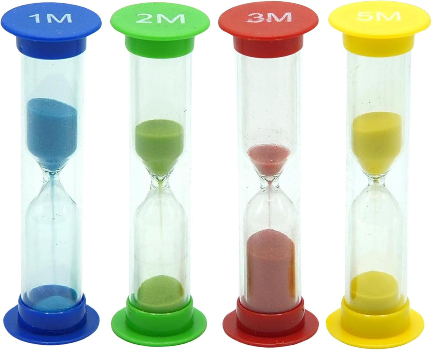 Sand Timer for Kids Set of 3 Small Colorful Hourglass Acrylic Covered Clock 1Min 2Min 5Min for Classroom, Home & Kids Room