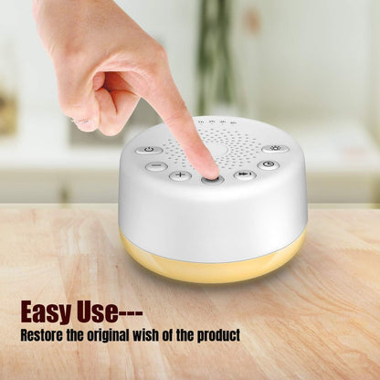 Easysleep Sound White Noise Machine with 25 Soothing Sounds and Night Lights with Memory Function 32 Levels of Volume and 5 Sleep Timer Powered by AC or USB for Sleeping Relaxation (Wood)