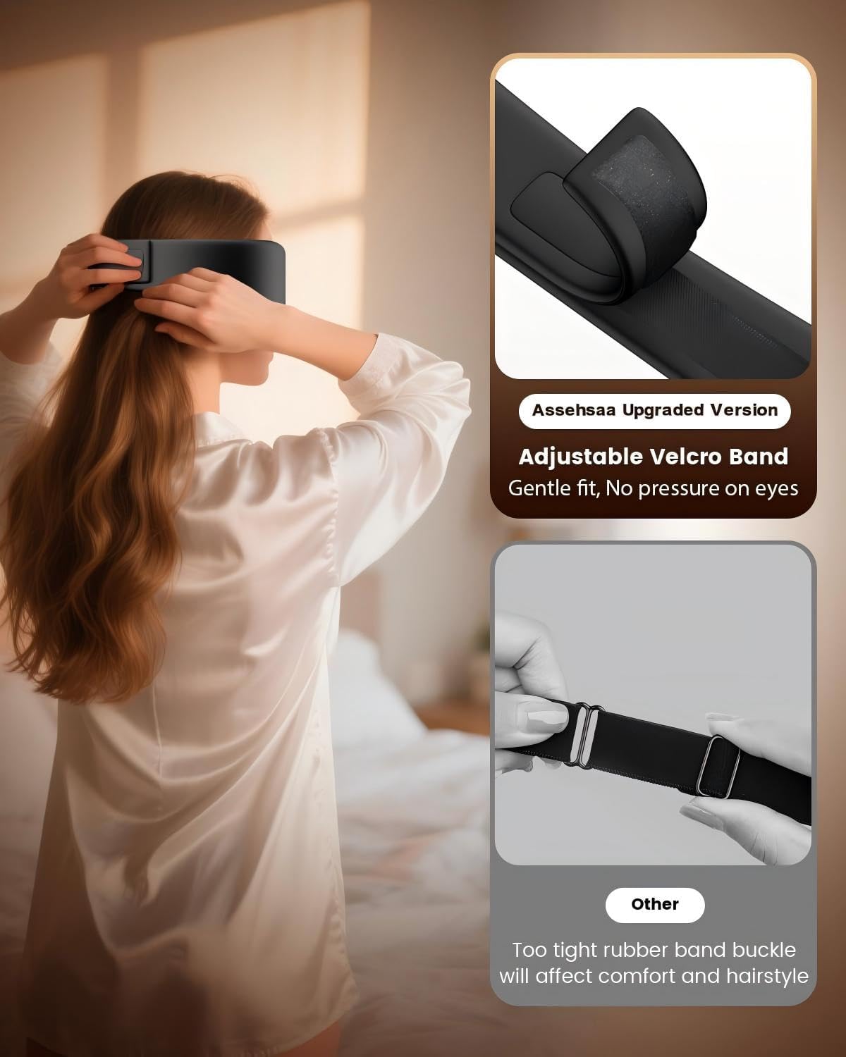 Cordless Heated Eye Mask, 4 Temp Timed Shutdown for Dry Eyes & Sleep Relief