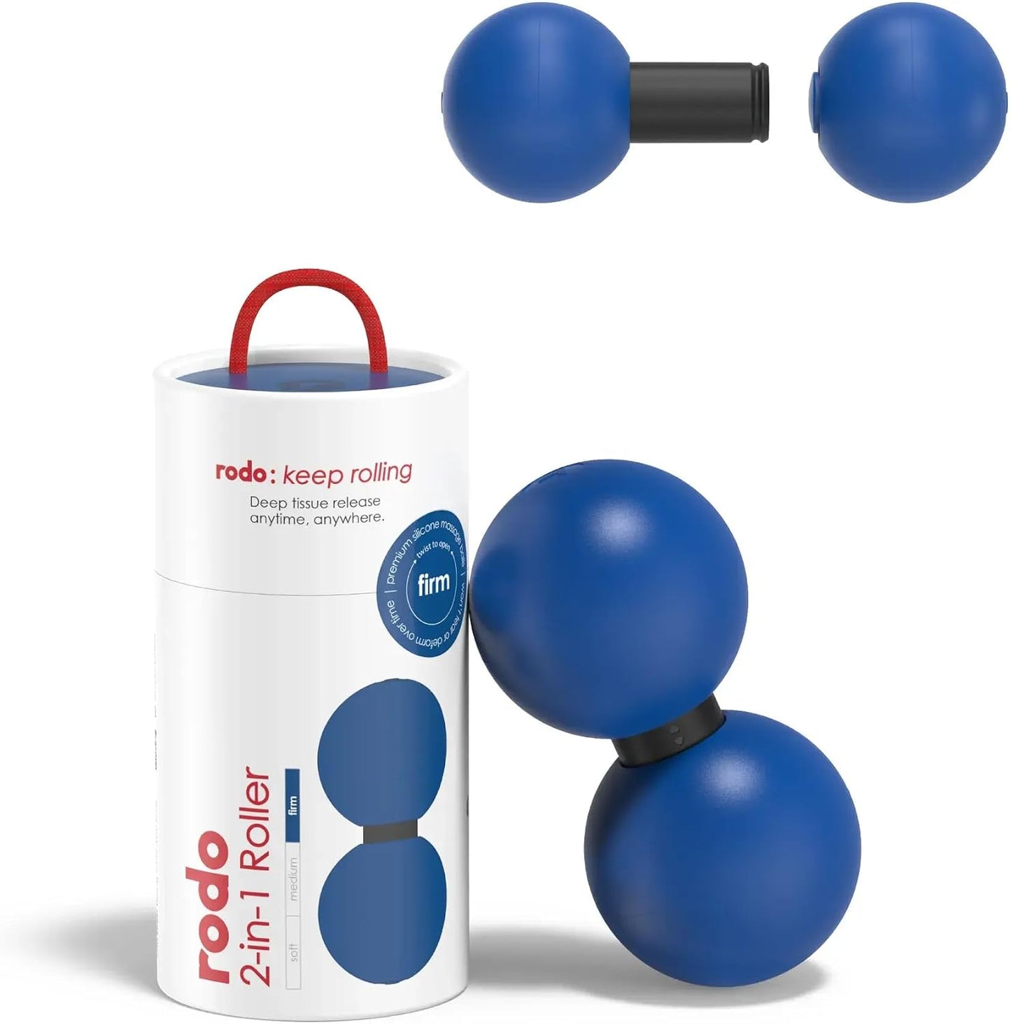 Rodo 2-in-1 Soft Peanut & Lacrosse Ball Roller | Deep Tissue Massage Tool for Fascia, Plantar Fasciitis, Hips & Back | Mobility & Recovery Roller | Compact, Travel-Friendly, Pilates & Therapy Ready