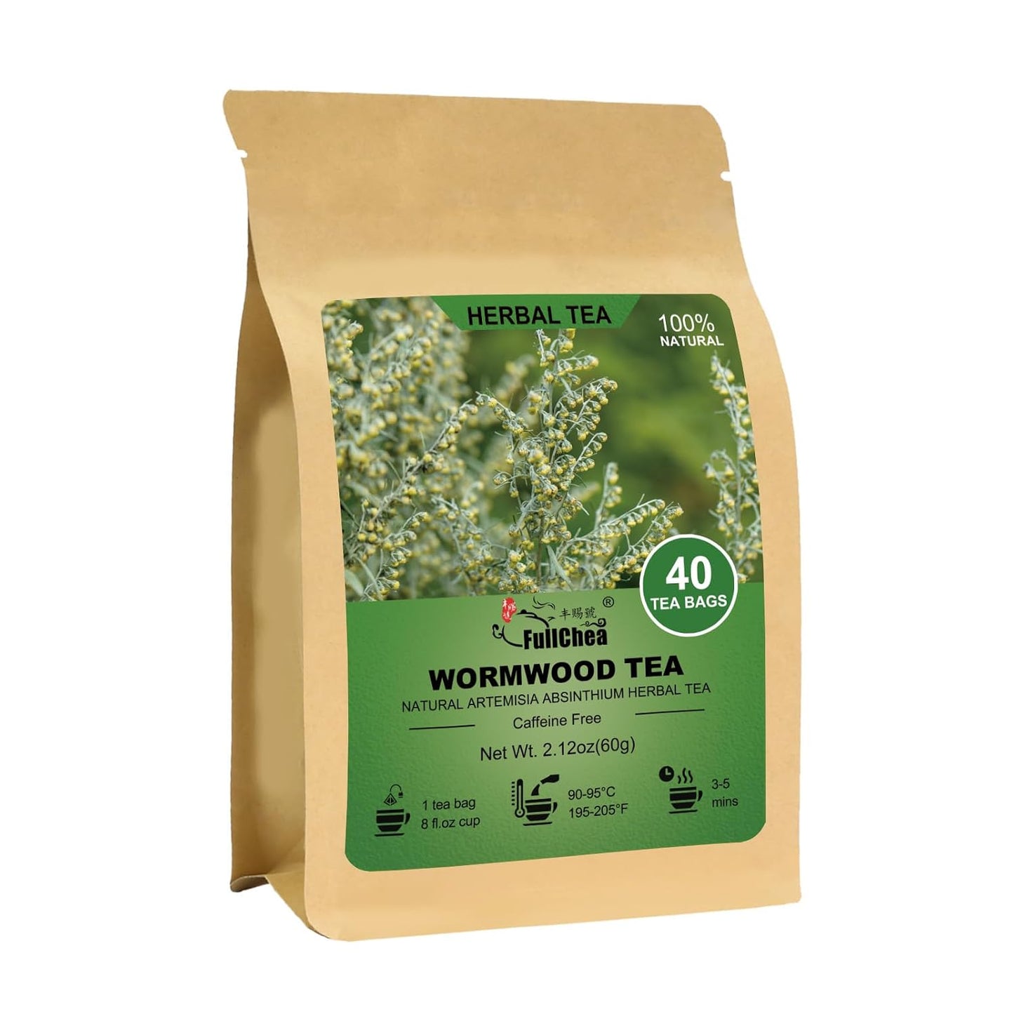 FullChea - Dandelion Leaf & Root Tea Bags, 50 Teabags, 2g/bag - Natural Dandelion Herbal Tea for Liver & Kidney Health - Non-GMO - Caffeine-free - Support Digestion & Boost Immune System