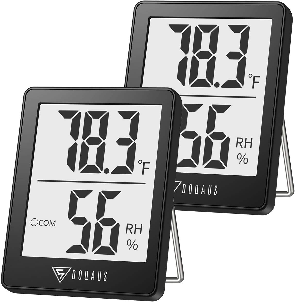 DOQAUS Digital Hygrometer Indoor Thermometer 3 Pack, Room Thermometer with 5s Fast Refresh, Accurate Humidity Meter Temperature Sensor for Home, Bedroom, Baby Room, Office, Greenhouse, Cellar (Black)