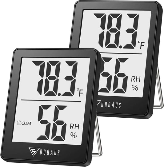 DOQAUS Digital Hygrometer Indoor Thermometer 3 Pack, Room Thermometer with 5s Fast Refresh, Accurate Humidity Meter Temperature Sensor for Home, Bedroom, Baby Room, Office, Greenhouse, Cellar (Black)