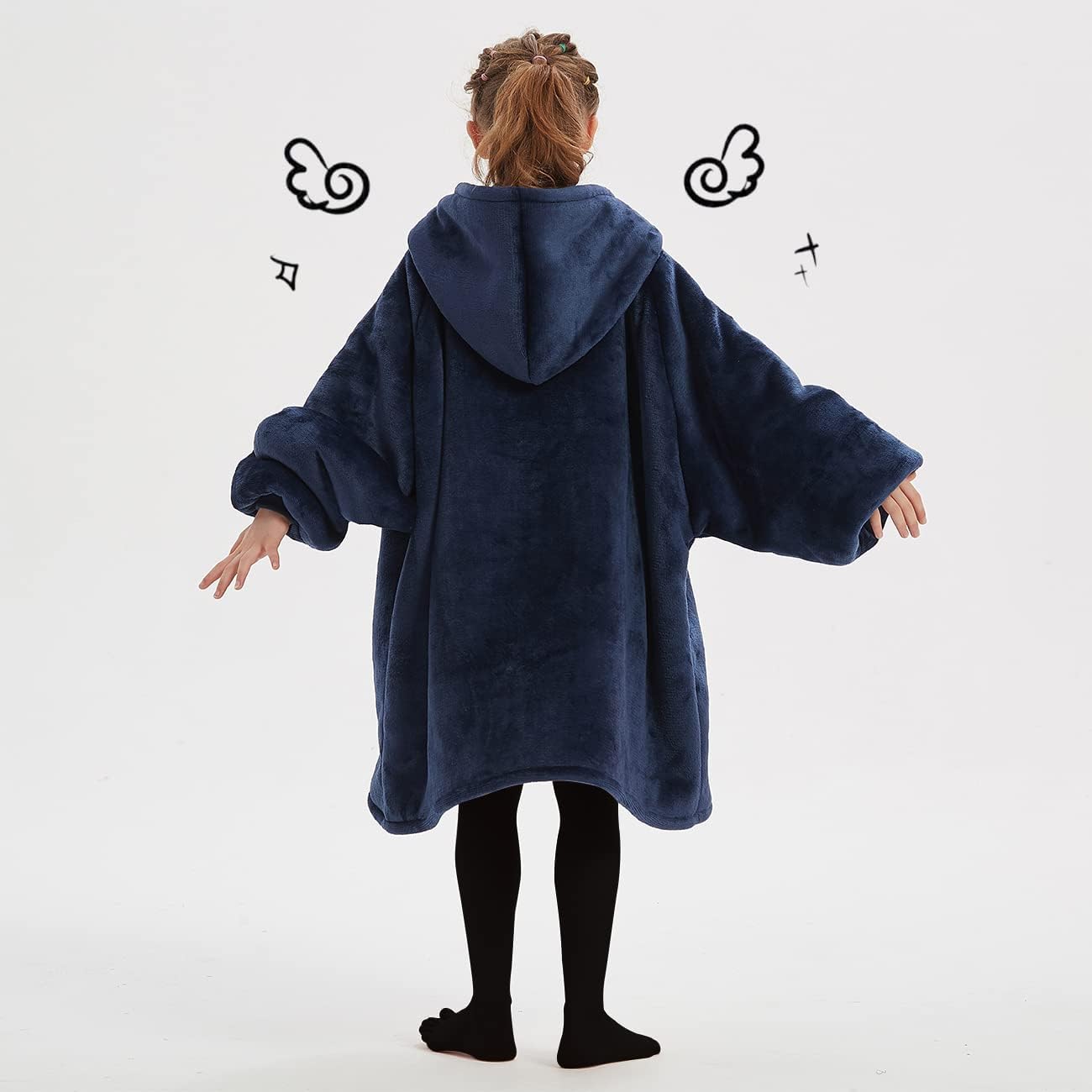 KFUBUO Wearable Blanket Hoodie for Adults Sherpa All Patterns Cat Oversized Sweatshirt Blanket with Pockets for Women