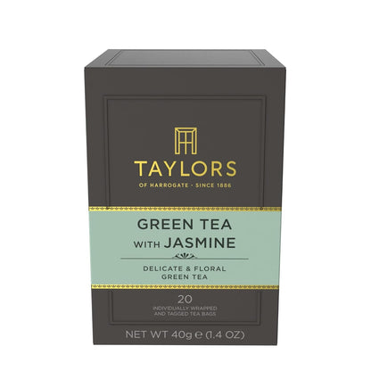 Taylors of Harrogate Green Tea with Jasmine Tea Bags, 20ct (Pack of 1)
