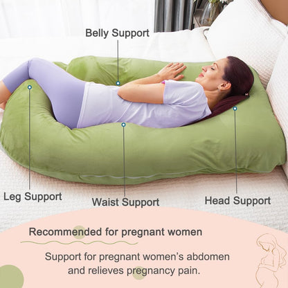 60 Inch Pregnancy Pillow for Sleeping, Extra Large U Shaped Body Pillow, Maternity Pillow for Pregnant Women with Velvet Cover (Dark Grey)