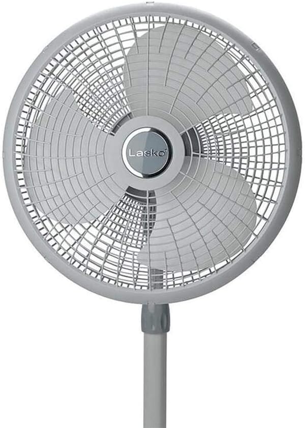 Lasko Oscillating Adjustable Pedestal Stand Fan with Timer and Remote for Indoor, Bedroom, Living Room, Home Office & College Dorm Use, 16 Inch, White, 1646