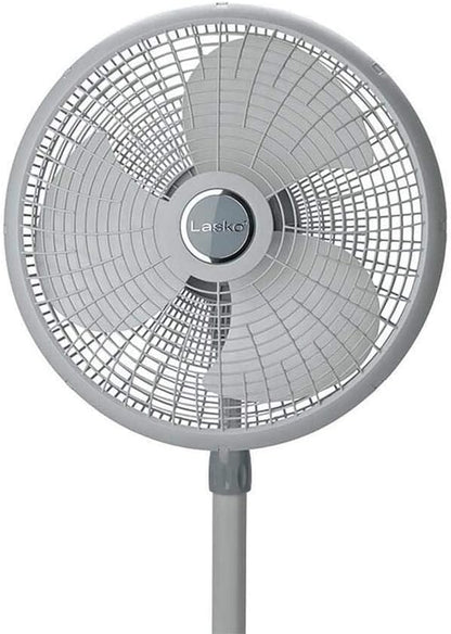 Lasko Oscillating Adjustable Pedestal Stand Fan with Timer and Remote for Indoor, Bedroom, Living Room, Home Office & College Dorm Use, 16 Inch, White, 1646
