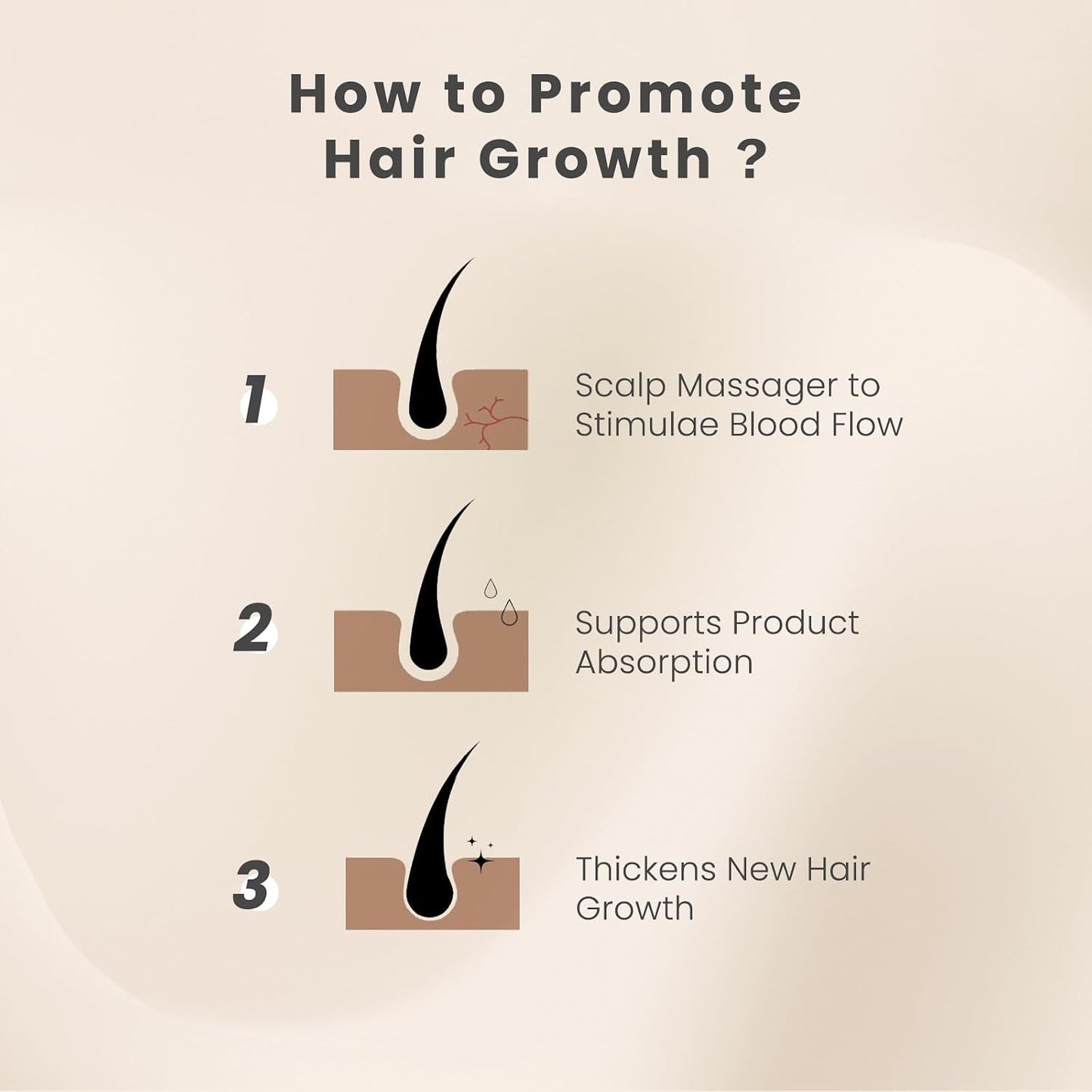 AIMIKE Scalp Massager Shampoo Brush, Soft Silicone Scalp Scrubber, Scalp Brush/Exfoliator for Washing Hair Dandruff, Scalp Massager Hair Growth Stimulator, Wet Dry Scalp Hair Scrubber - Oatmeal