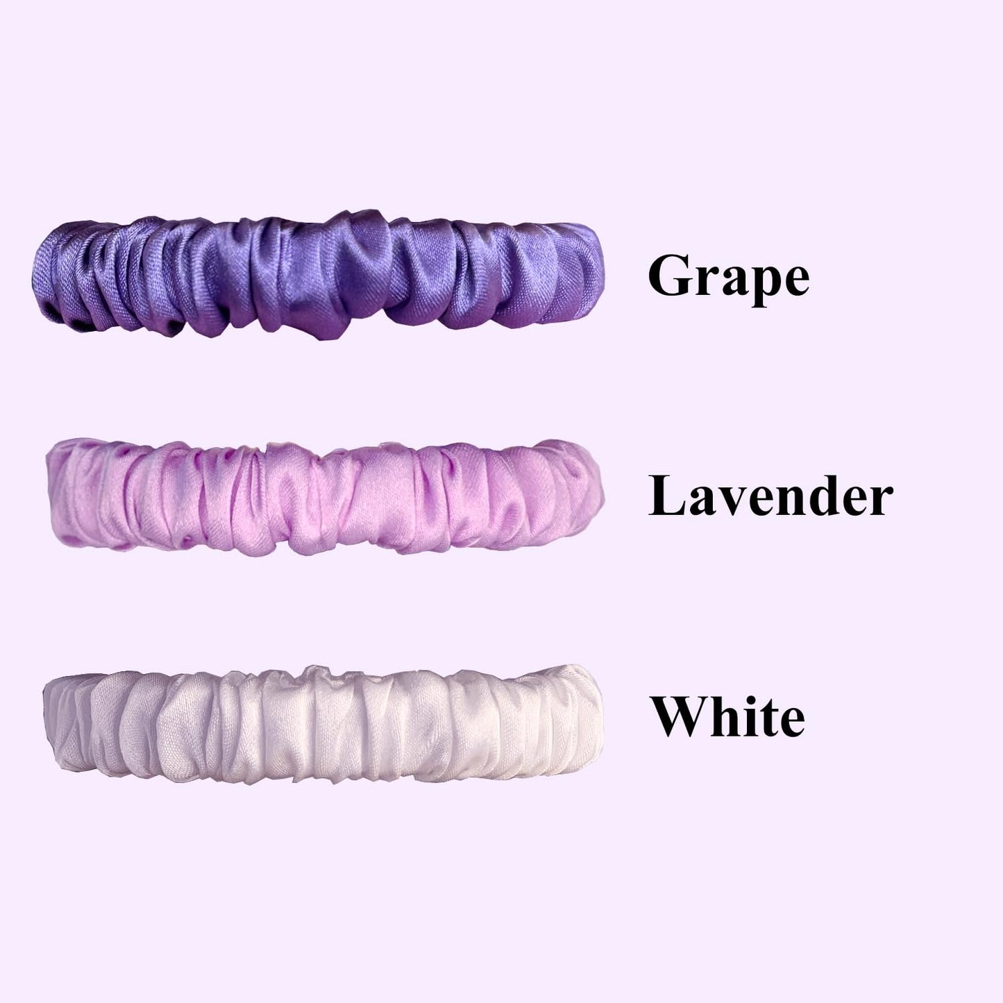 VLOMOT 3 Pcs Set 100% Pure Mulberry Silk Hair Scrunchies Hair Ties with 3 Chic Colors Everyday Skinny Scrunchies Silk Ponytail Holders Hair Care No Damage (Blue)