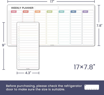 ALEZEL Magnetic Weekly Calendar Whiteboard for Fridge