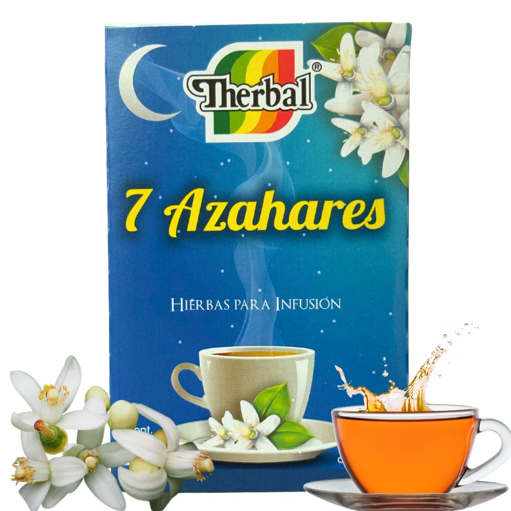 Therbal 7 Blossoms Herbal Tea – 25 Tea Bags – Caffeine-Free, Natural Infusion with Chamomile, Passionflower, Valerian, Hibiscus - Relaxing Nighttime Blend