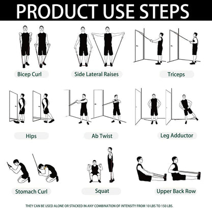 Resistance Bands with Handles, Exercise Bands with Handles, Door Anchor