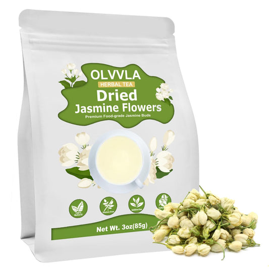 Olvvla - Dried Jasmine Flowers - 3oz/85g - Pure Jasmine Buds Edible Flowers