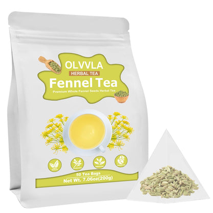 Olvvla - Fennel Tea Bags - 4g X 50 Count - Pure Whole Fennel Seeds