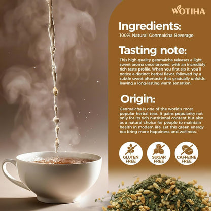 WOTIHA 60 Count Premium Lemon Balm Tea Bags - 100% Pure Natural Leaves, Lemony Citrusy Flavor, Supports Calming & Digestion, Caffeine-Free, Additive-Free, Sugar-Free, Vegan Non-GMO