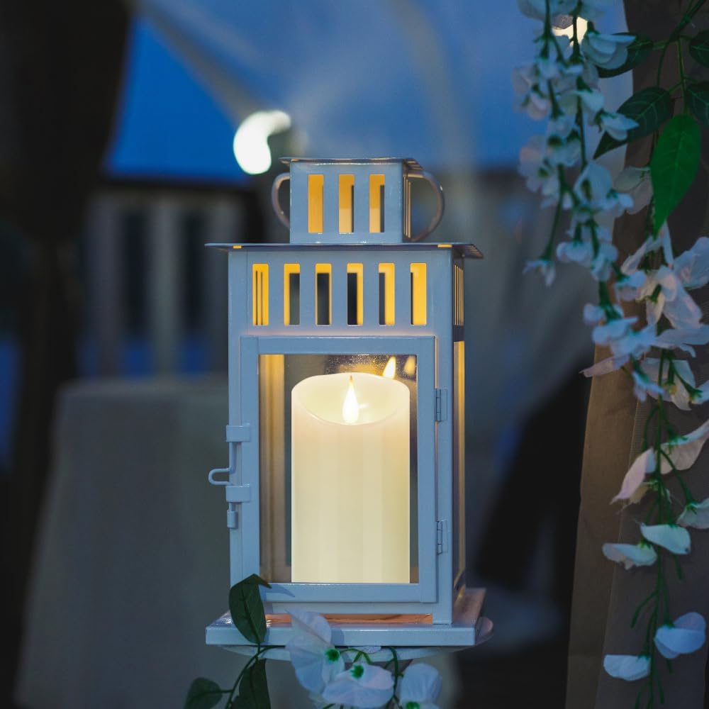 2PACK Outdoor Plastic flameless Candles with Remote Control and Timer, LED Flickering Battery Operated Electric Pillar Candles (D3 xH5.5) for Camping, Weddings, Home Decoration