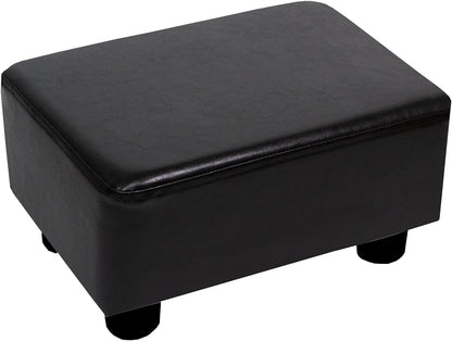 CAROLMADE Small Foot Stool Ottoman Footstool with Legs Under Desk Footrest for Living Room Bedroom and Office,Linen-Grey