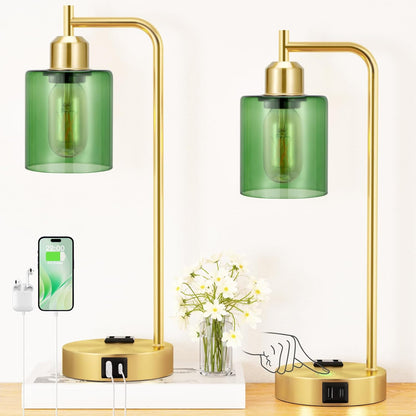 Industrial Touch Lamps for Nightstand Set of 2, 3-Way Dimmable Bedside Lamp