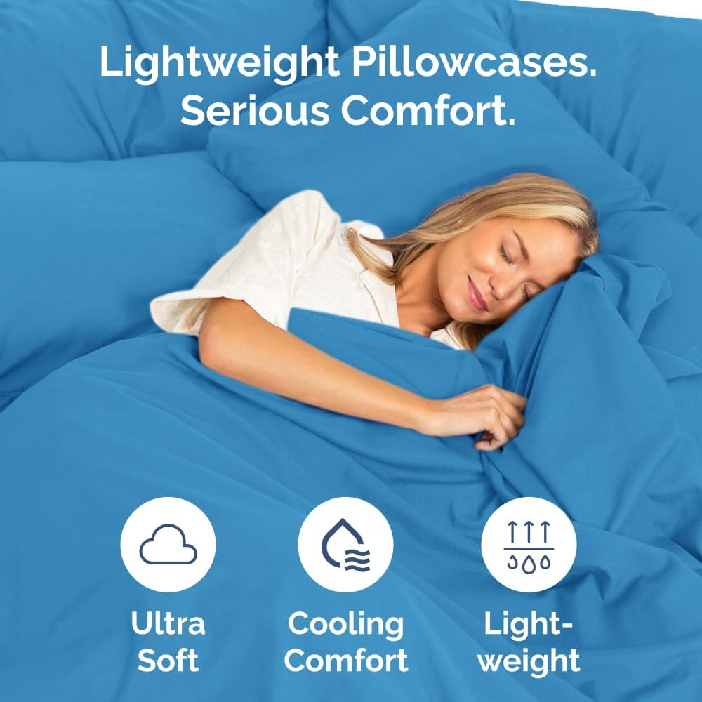 Standard Pillow Cases Set of 10 - Ultra Soft Hotel Quality Pillowcase Covers - Comfy, Cozy & Wrinkle Free - Shrink, Stain and Fade Resistant - Machine Washable Pillow Protectors - 10 Pcs Set - White - Colors B